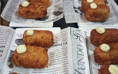 Croquetes casolanes de formatge de cabra i sobrasada ibèrica